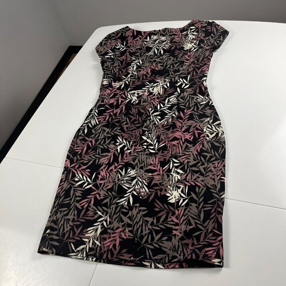 Apricot career dress cap sleeves top lined stretch black pink size M - Picture 4 of 10